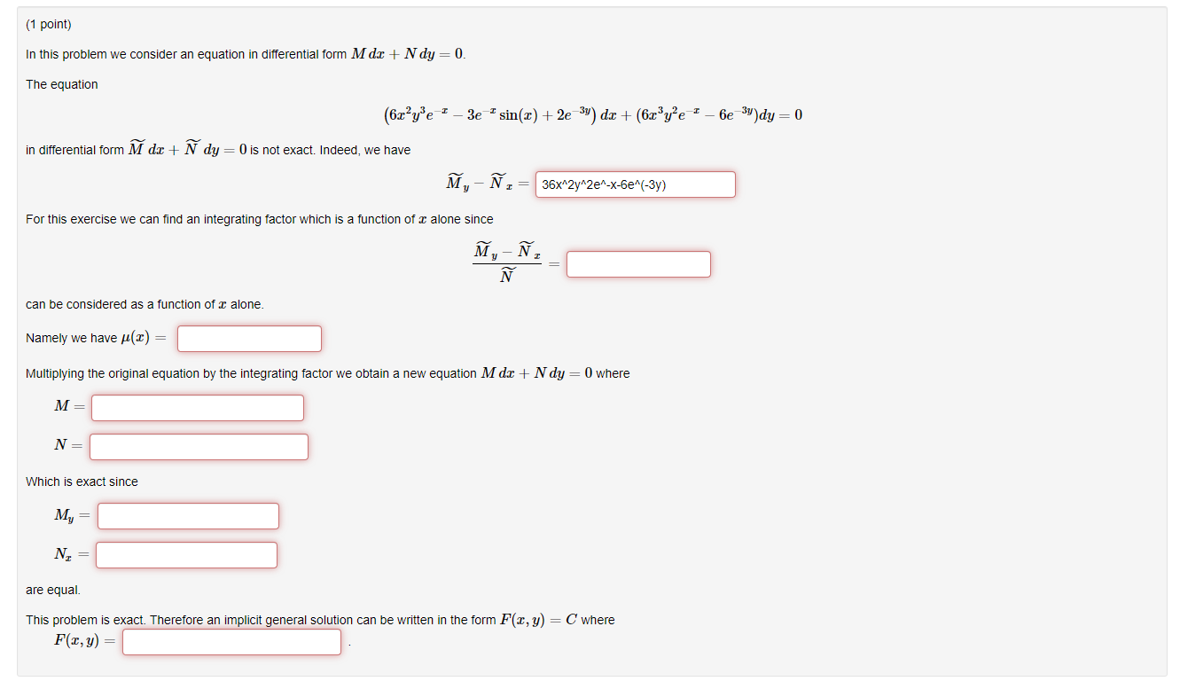 Solved In this problem we consider an equation in | Chegg.com