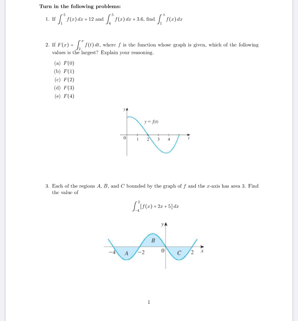 Solved Turn In The Following Problems 1 If Dx 12 Chegg Com