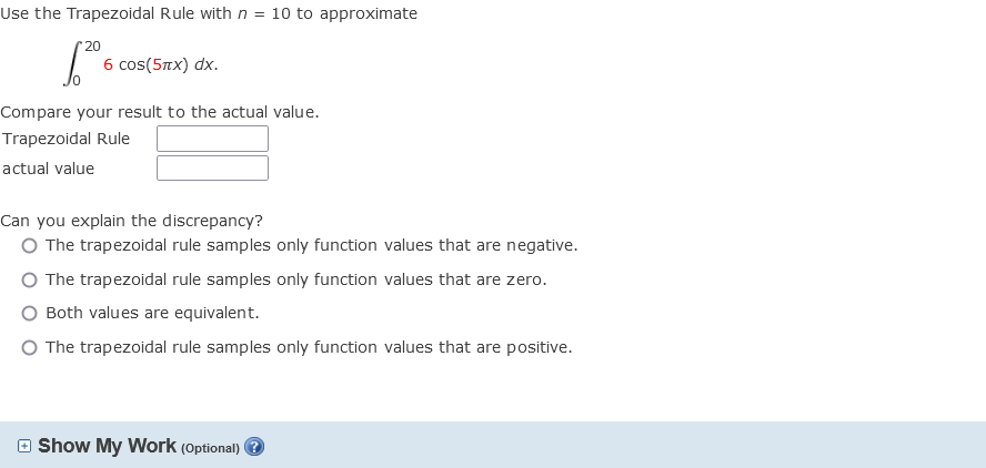 Solved Use The Trapezoidal Rule With N=10 To Approximate | Chegg.com