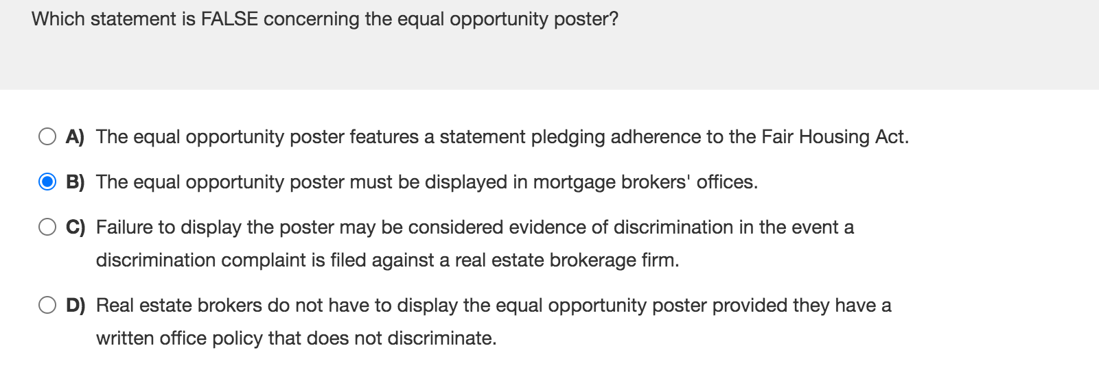 Solved Which statement is TRUE regarding the Real Estate