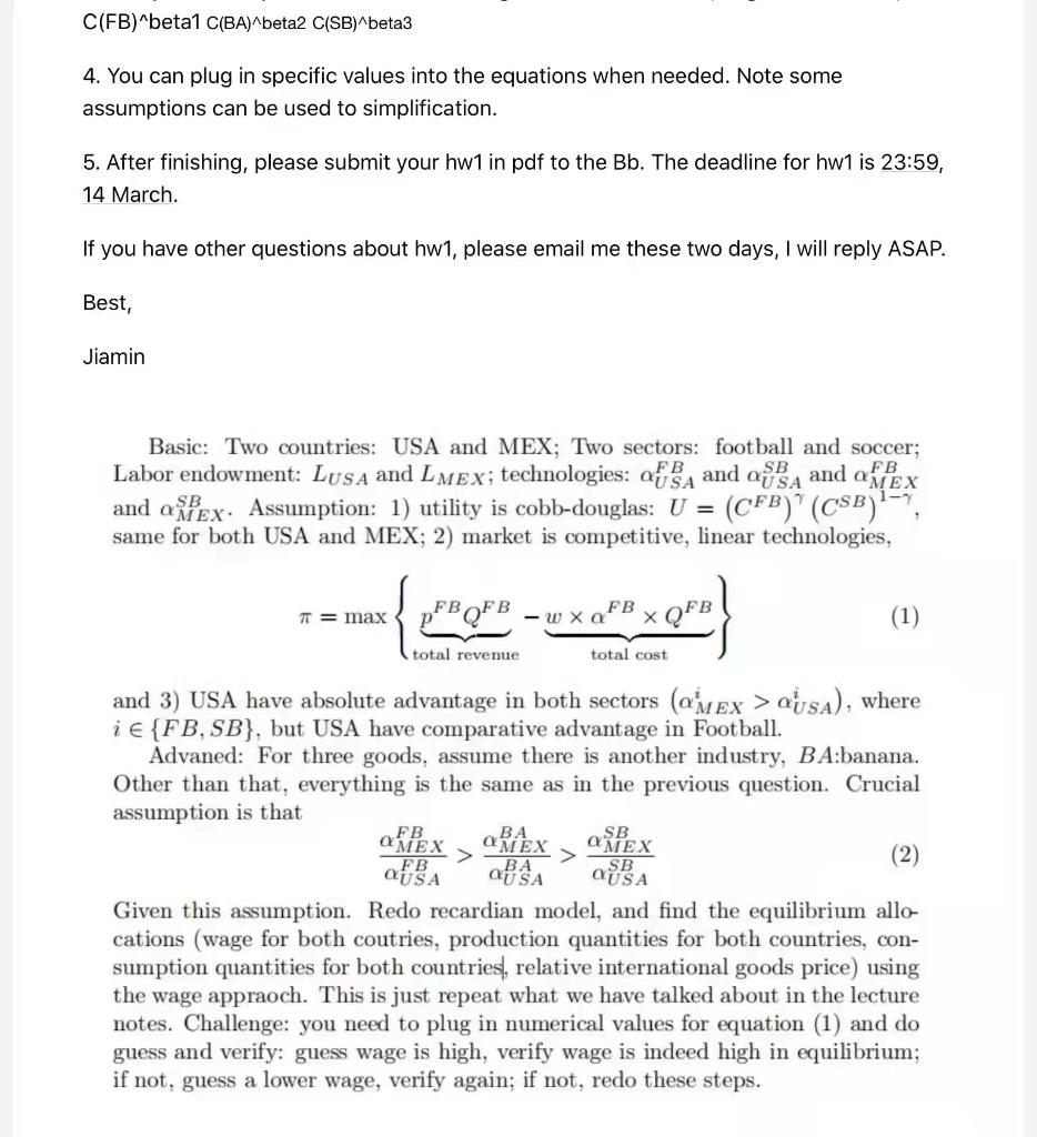 Solved C(FB)^beta1 C(BA)^beta2 C(SB)^beta3 4. You Can Plug | Chegg.com