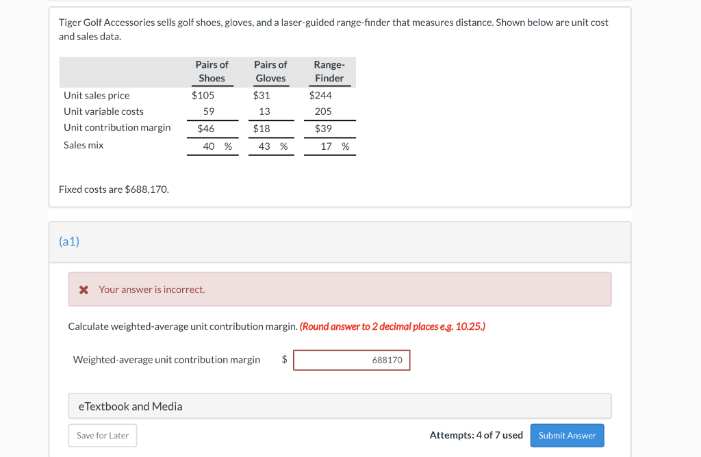 Solved Tiger Golf Accessories sells golf shoes, gloves, and