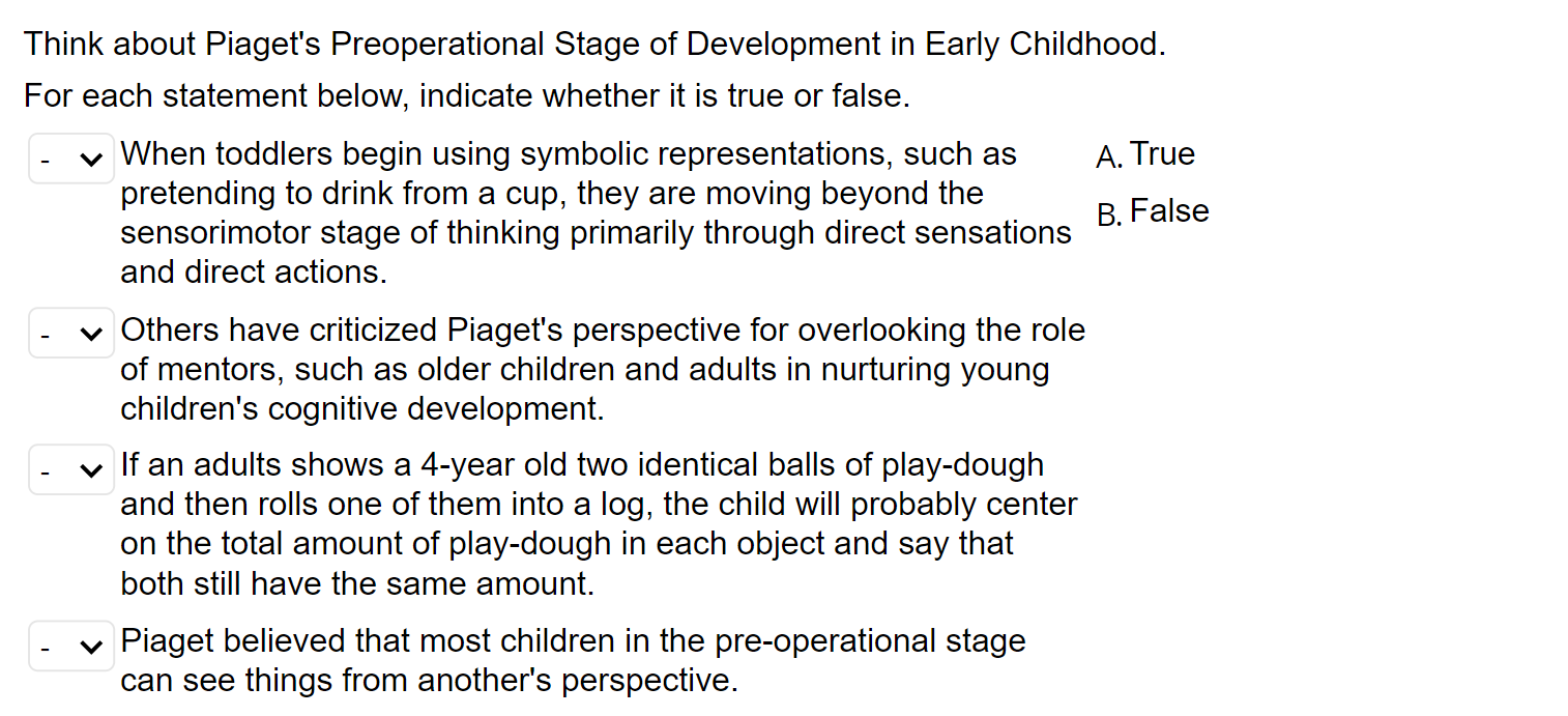 Piagets discount preoperational stage