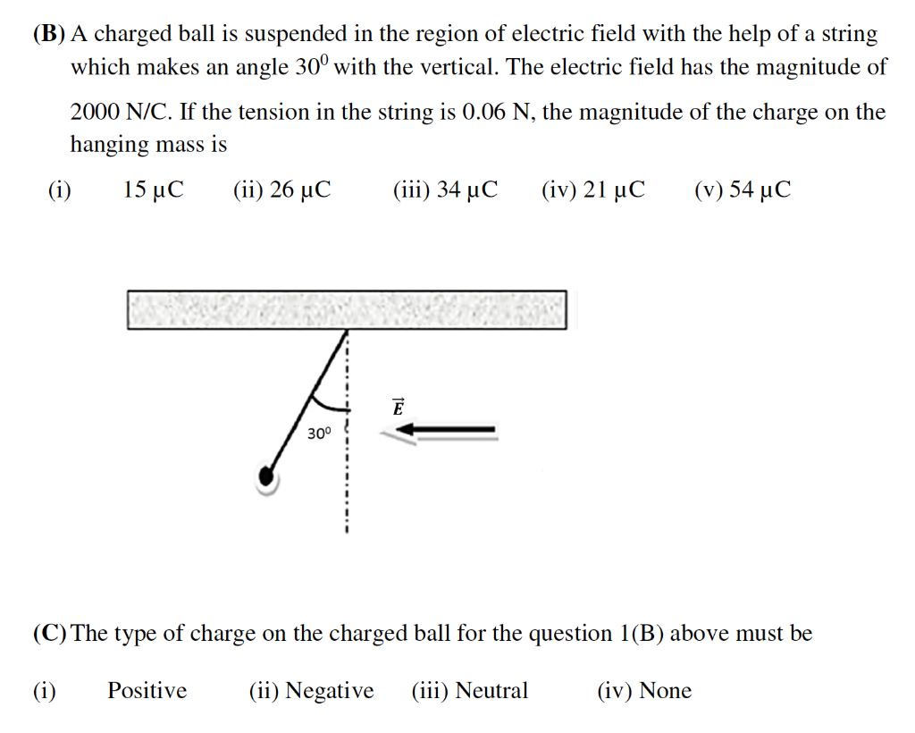 Solved B A Charged Ball Is Suspended In The Region Of E Chegg Com