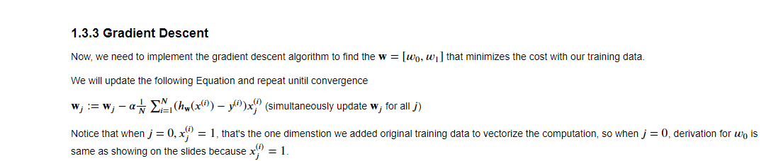 1.3.3 Gradient Descent Now, we need to implement the | Chegg.com