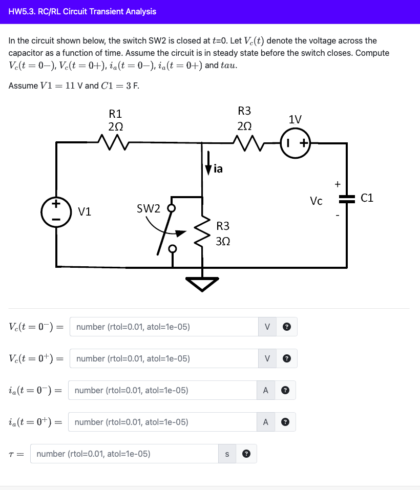 Solved In the circuit shown below, the switch SW2 is closed | Chegg.com