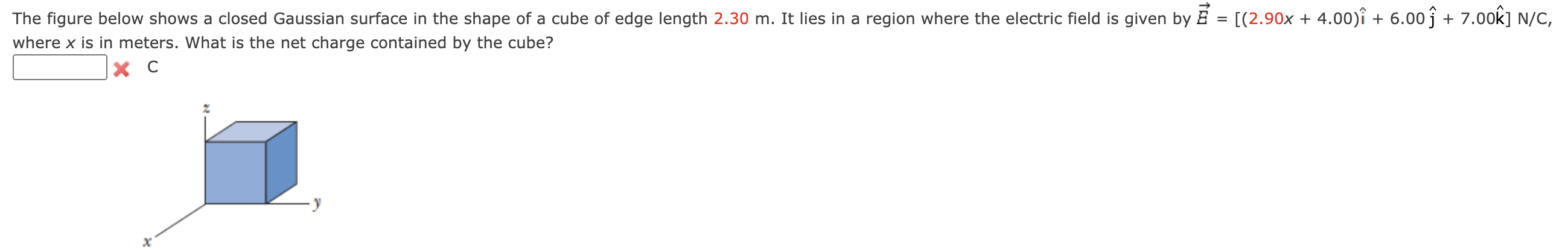 Solved where x is in meters. What is the net charge | Chegg.com