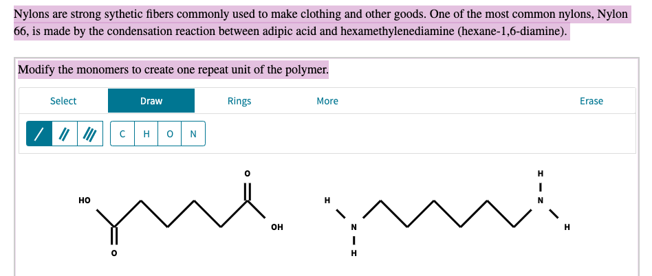 Solved Nylons are strong sythetic fibers commonly used to | Chegg.com