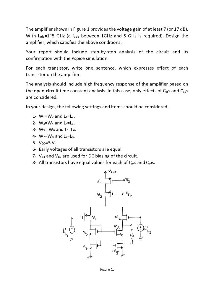 The amplifier shown in Figure 1 provides the voltage | Chegg.com