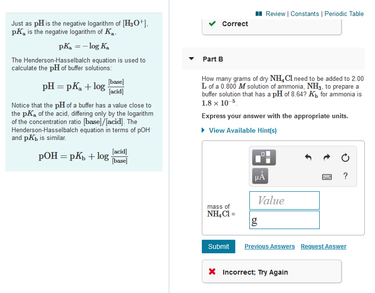 Solved A Review Constants Periodic Table Correct Part B Just | Chegg.com