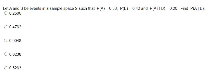 Solved Let A and B be events in a sample space S such that | Chegg.com