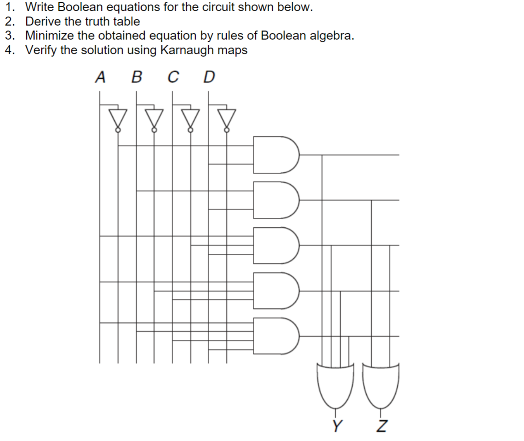 1. Write Boolean equations for the circuit shown | Chegg.com