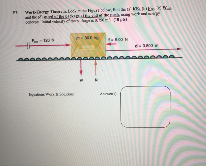 Solved Work-Energy Theorem. Look At The Figure Below, Find | Chegg.com