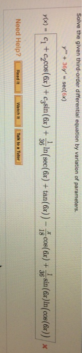 Solved Solve The Given Third Order Differential Equation By 1216