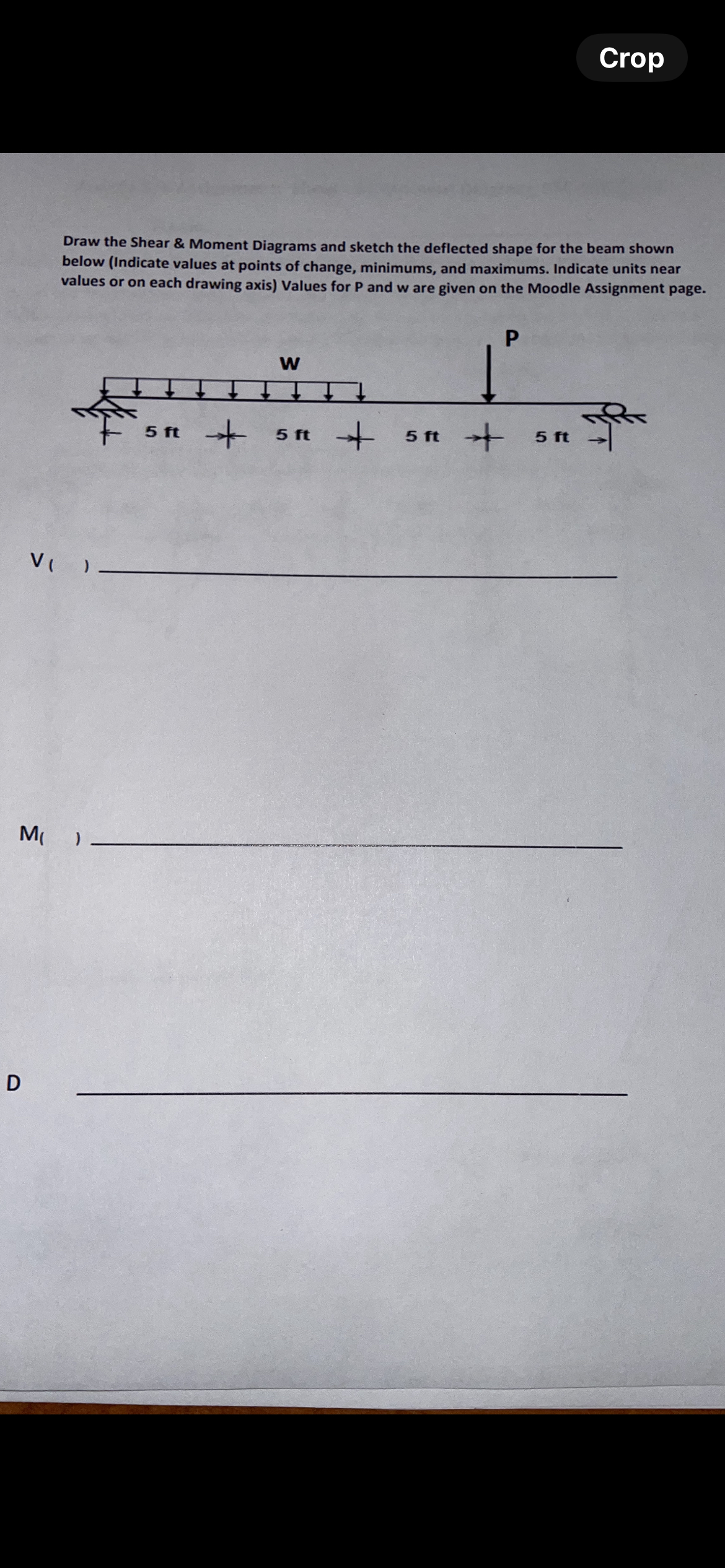 Solved Draw the Shear & Moment Diagrams and sketch the | Chegg.com