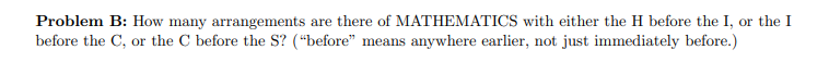 Solved Problem B: How Many Arrangements Are There Of | Chegg.com