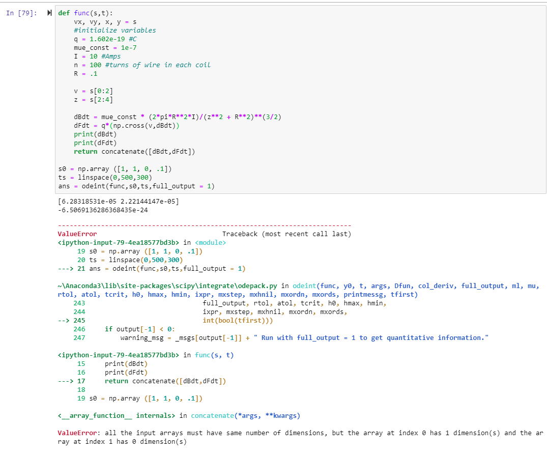 Solved [Python] Why is the dFdt not giving me an array? I | Chegg.com