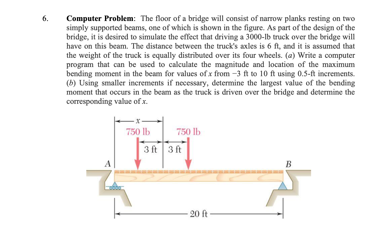 6. Computer Problem: The floor of a bridge will | Chegg.com