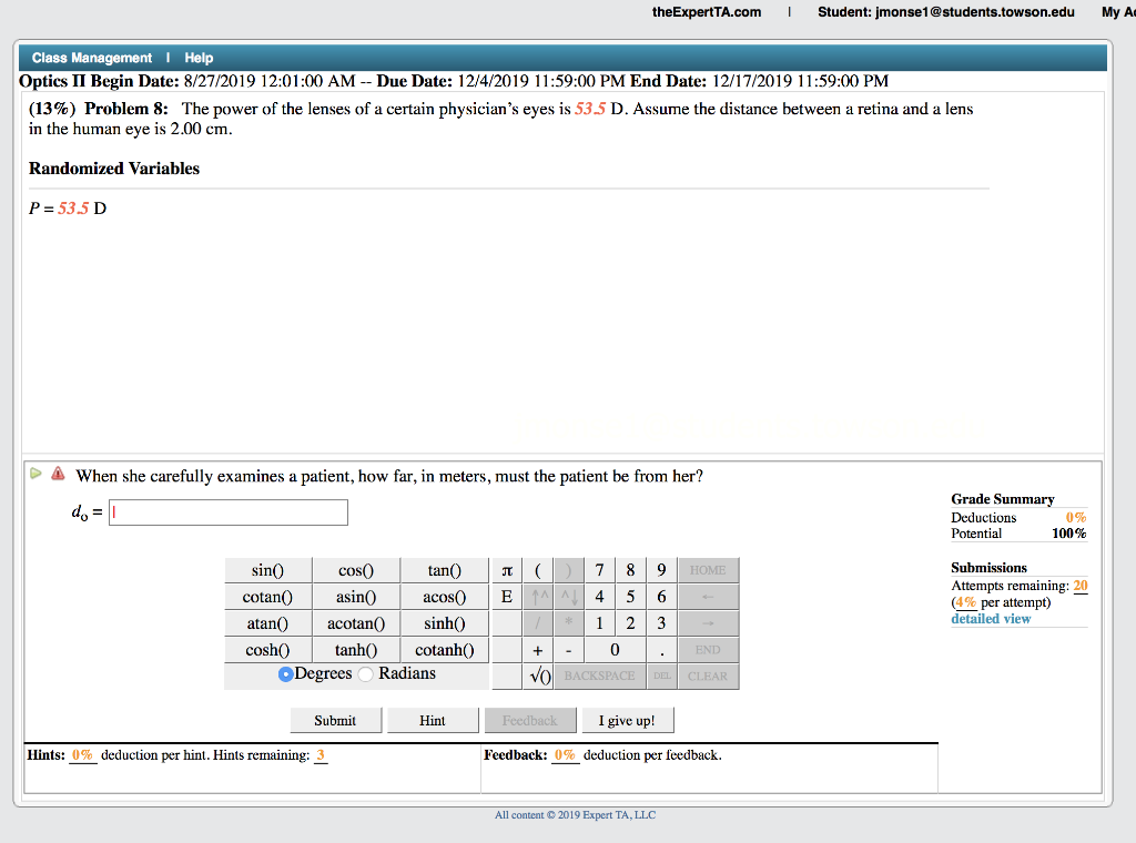 Solved TheExpertTA.com Student: Jmonse1@students.towson.edu | Chegg.com