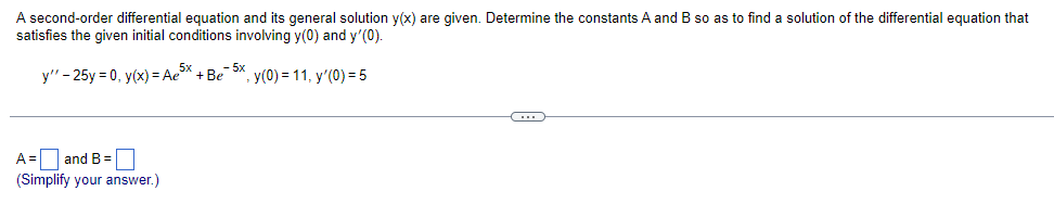 Solved A second-order differential equation and its general | Chegg.com