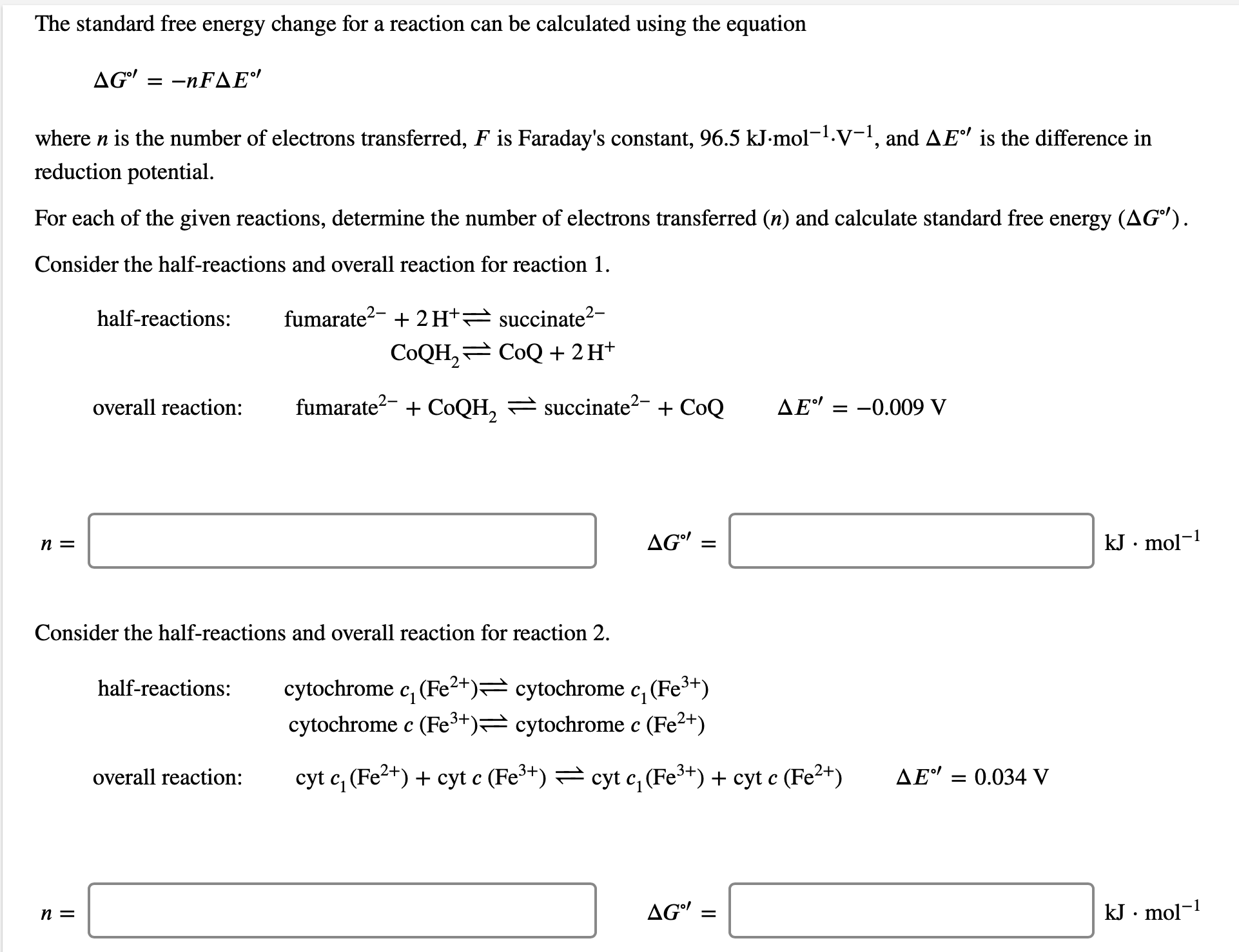 Solved The standard free energy change for a reaction can be | Chegg.com