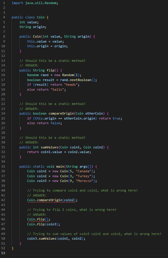 Solved Resolve the errors and determine which methods | Chegg.com