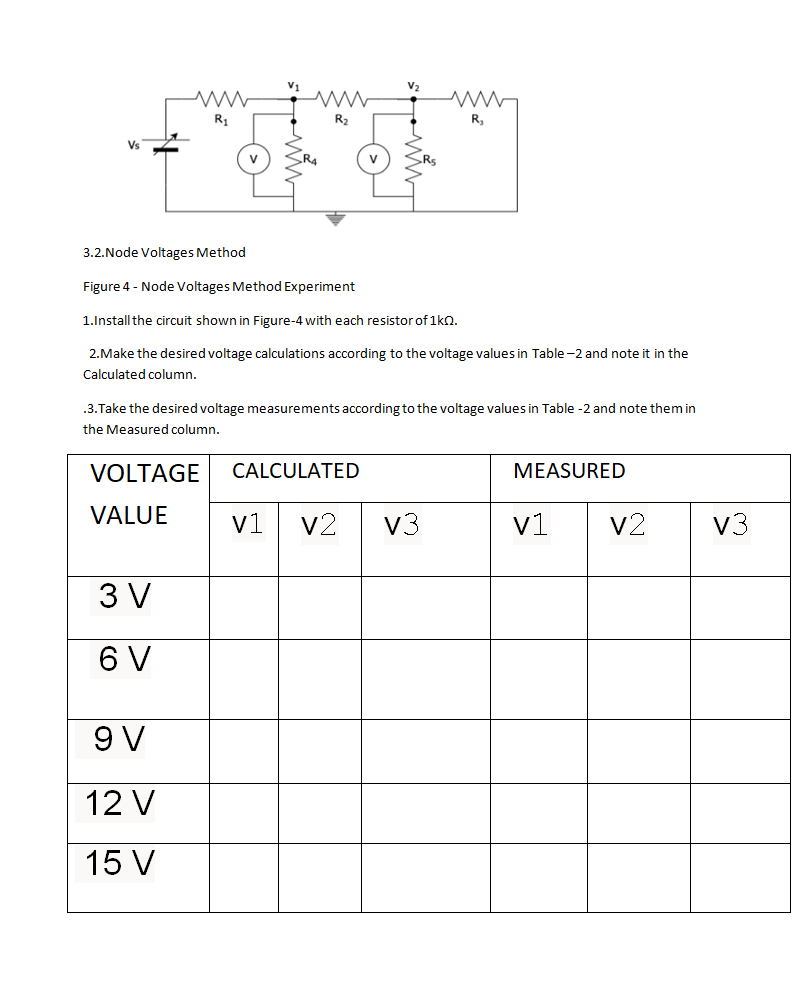 Solved obtain the desired voltage values by setting up the | Chegg.com