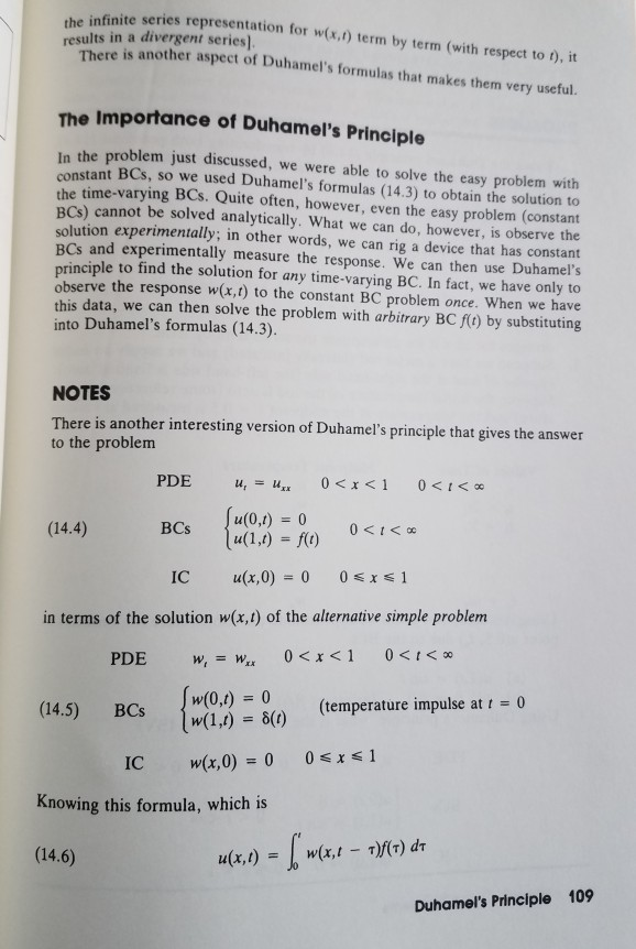 Solved B Use Duhamels Principle To Solve The Following 3286