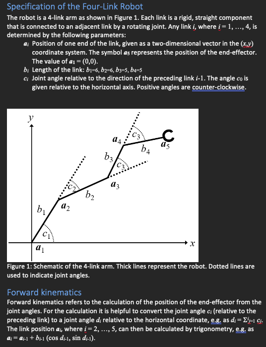 Solved Specification of the Four-Link Robot The robot is a | Chegg.com