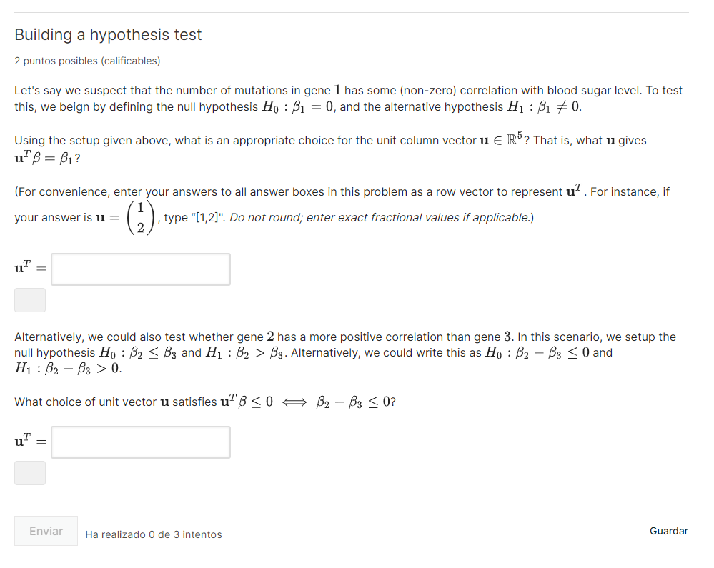 Solved Building a hypothesis test 2 puntos posibles | Chegg.com
