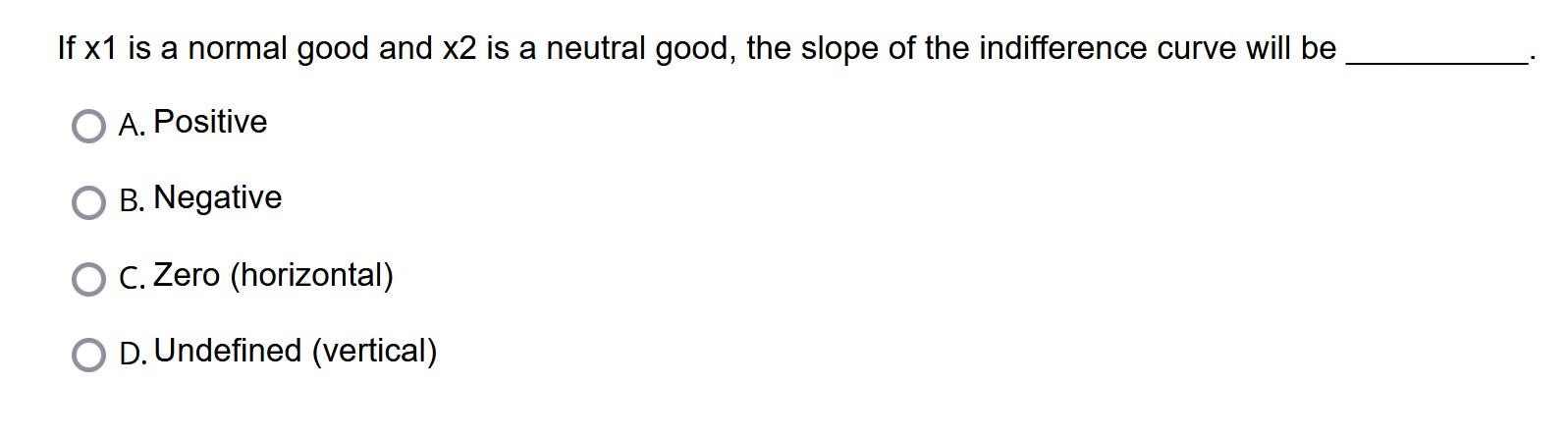 Solved If x1 is a normal good and x2 is a neutral good, the | Chegg.com