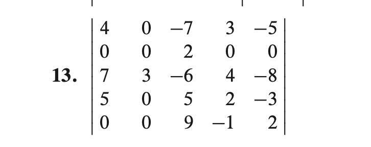 Solved Solve for the determinant using row reduction into Chegg