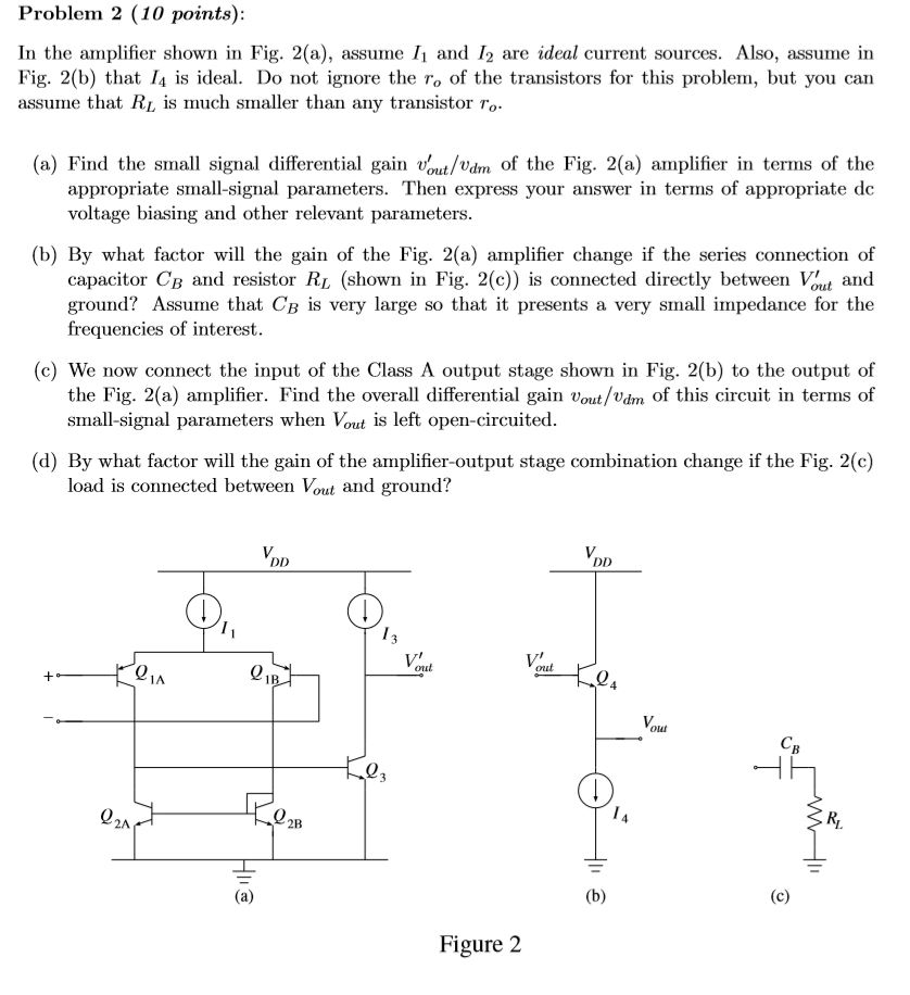Solved Problem 2 (10 points) In the amplifier shown in Fig. | Chegg.com