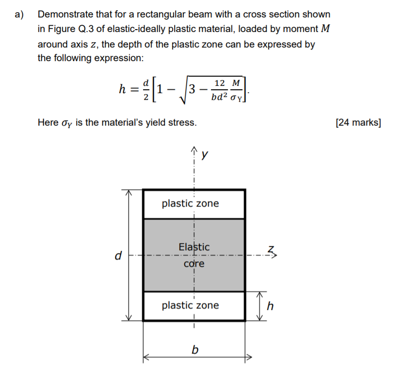 a) Demonstrate that for a rectangular beam with a | Chegg.com