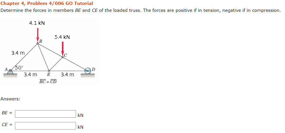 Solved Chapter 4, Problem 4/006 GO Tutorial Determine The | Chegg.com