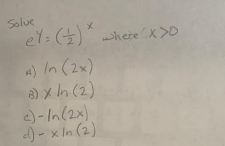 Solved Solue El X Where X 0 W In 2x B X Ln 2 Chegg Com