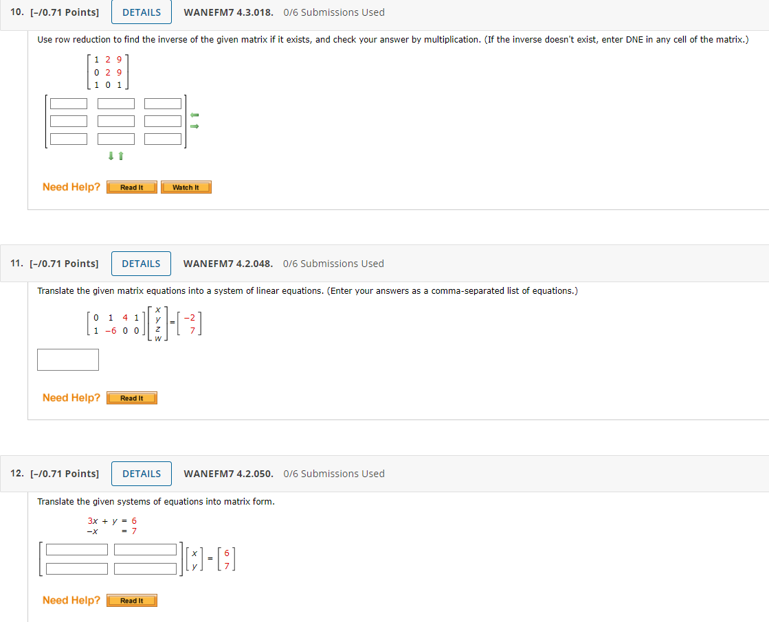 Solved Use row reduction to find the inverse of the given Chegg