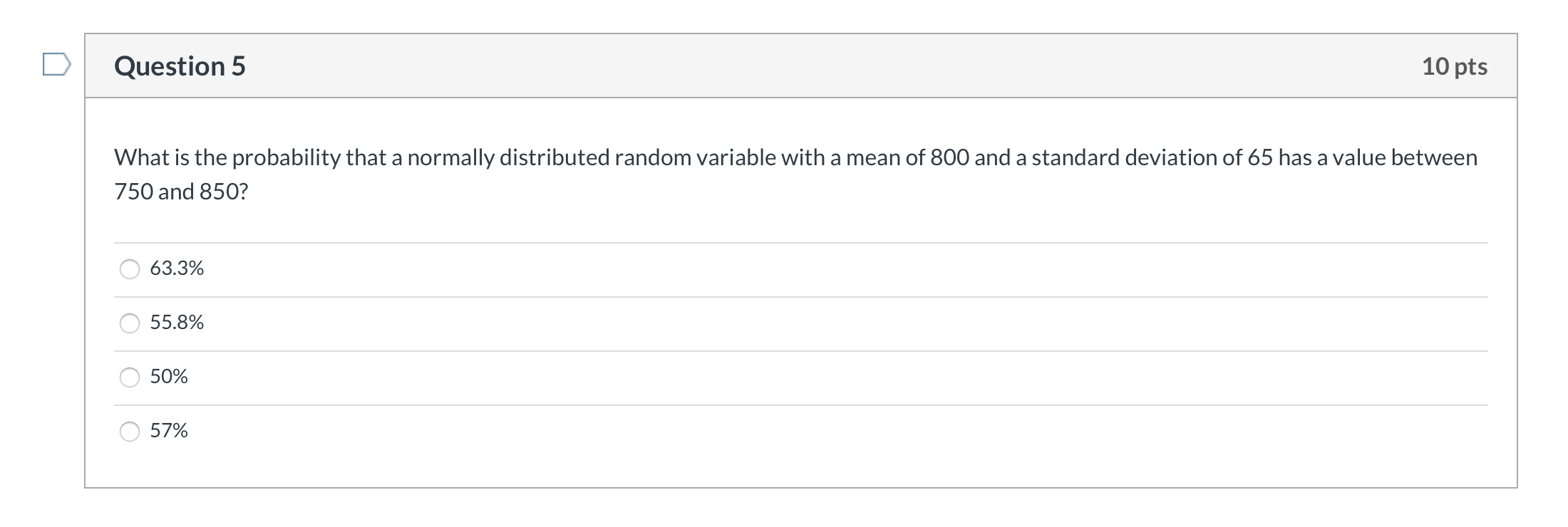 Solved Question 5 10 pts What is the probability that a | Chegg.com