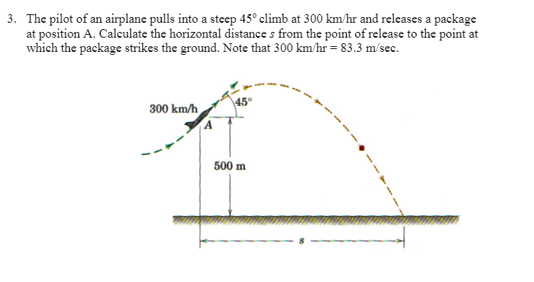 Solved 3. The pilot of an airplane pulls into a steep 45° | Chegg.com