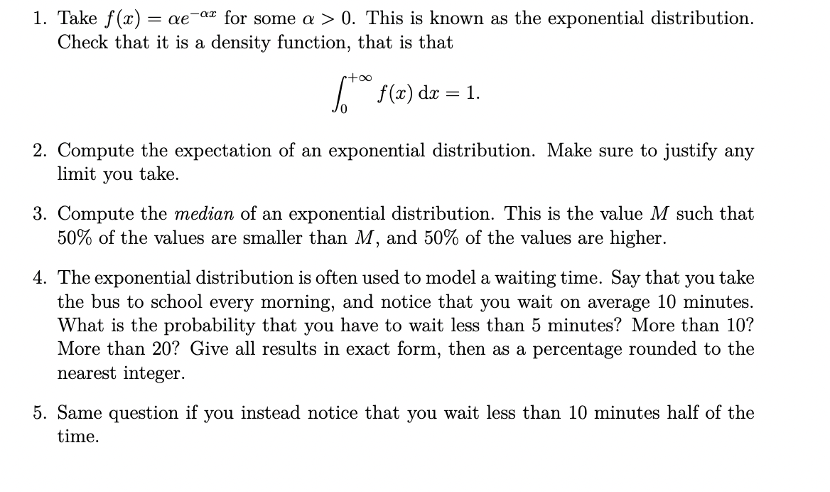 Solved For a continuous function f on [0,+∞) and a≥0, we | Chegg.com