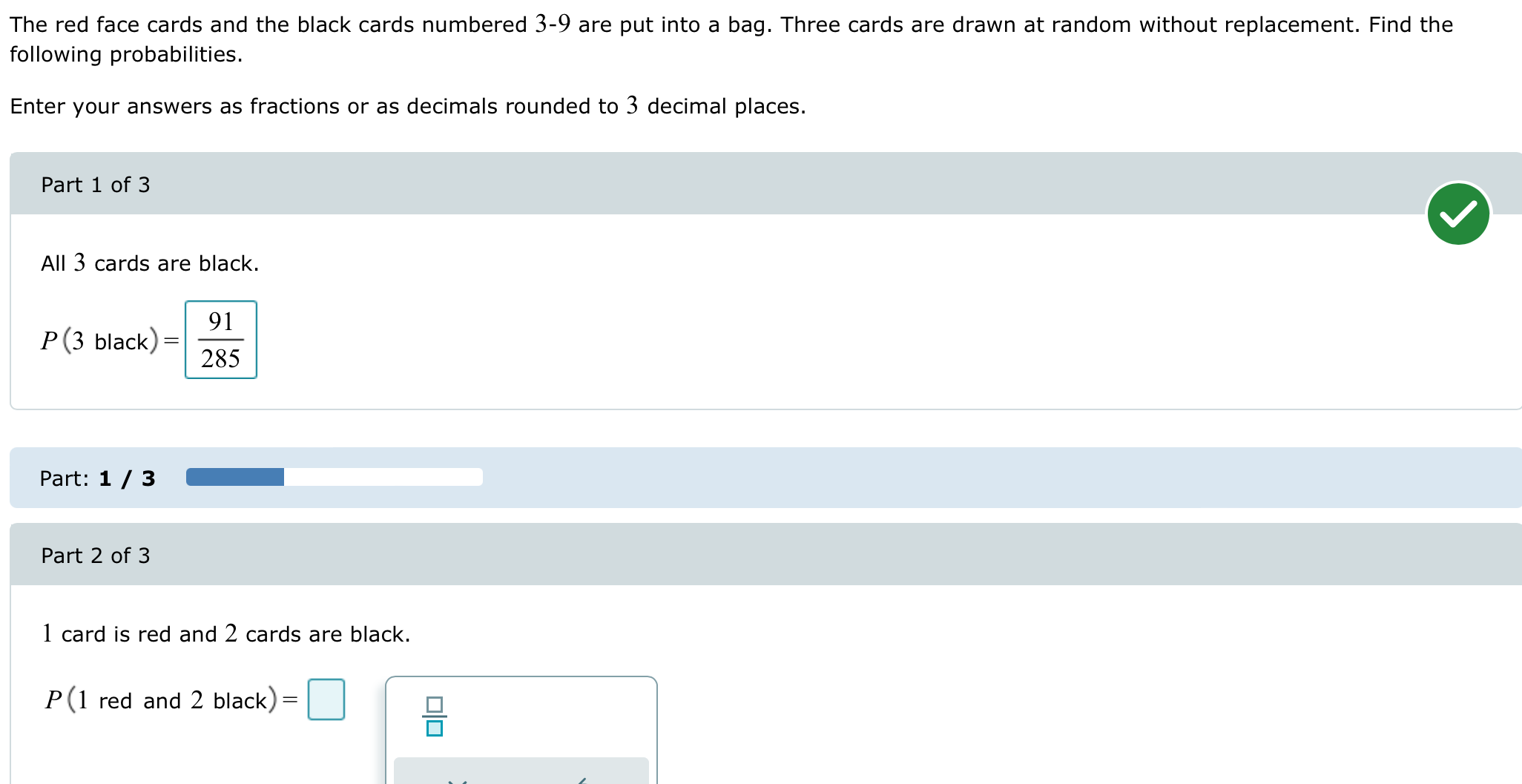Solved The red face cards and the black cards numbered 39
