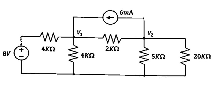 Solved Make use of Nodal Analysis to Find V1 and V2 [in | Chegg.com