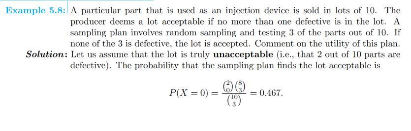 Solved Example 5.8: A particular part that is used as an | Chegg.com