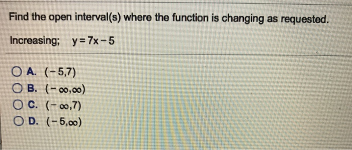 Solved Find the open interval(s) where the function is | Chegg.com