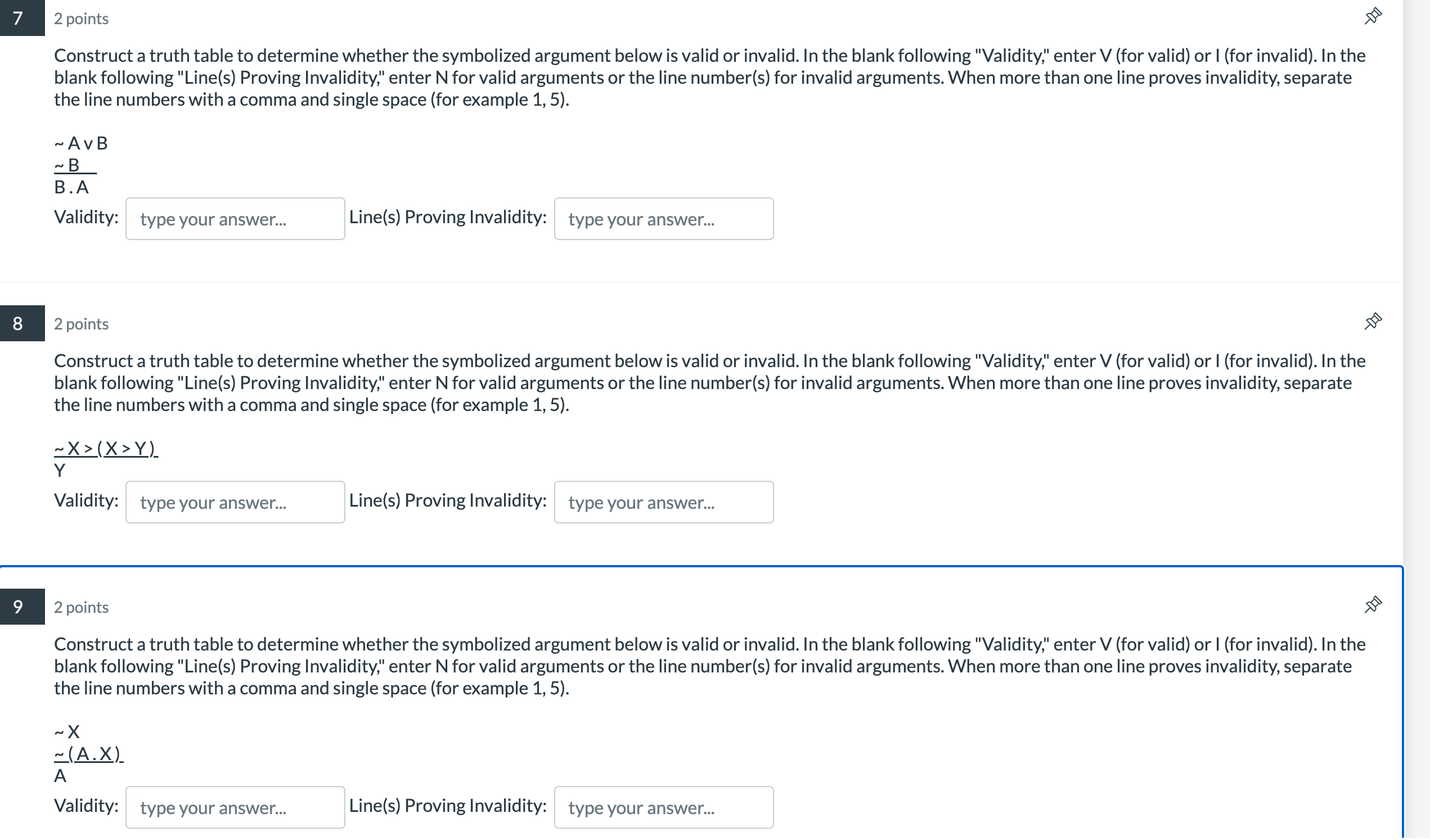 Construct a truth table to determine whether the
