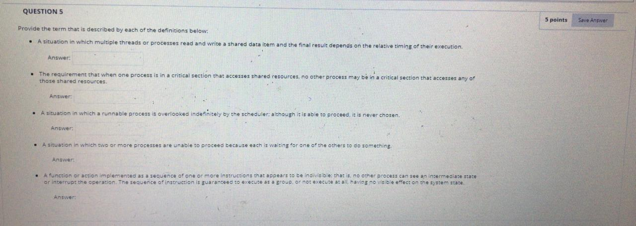 Solved QUESTIONS 5 points Save Answer Provide the term that | Chegg.com