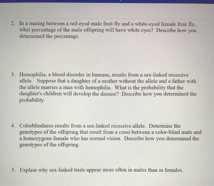 Solved Sex Linked Traits Virtual Lab (1) Compatibility Mode | Chegg.com