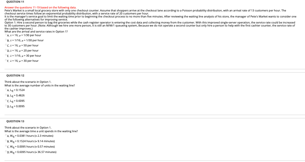 Solved QUESTION 11 Answer the questions 11-19 based on the | Chegg.com