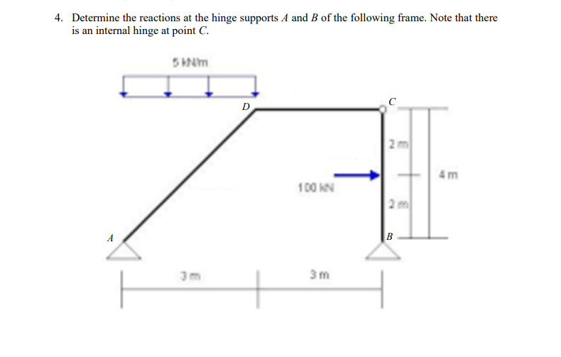 Solved 4. Determine the reactions at the hinge supports A | Chegg.com