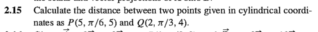 Solved PEDO 2.15 Calculate the distance between two points | Chegg.com